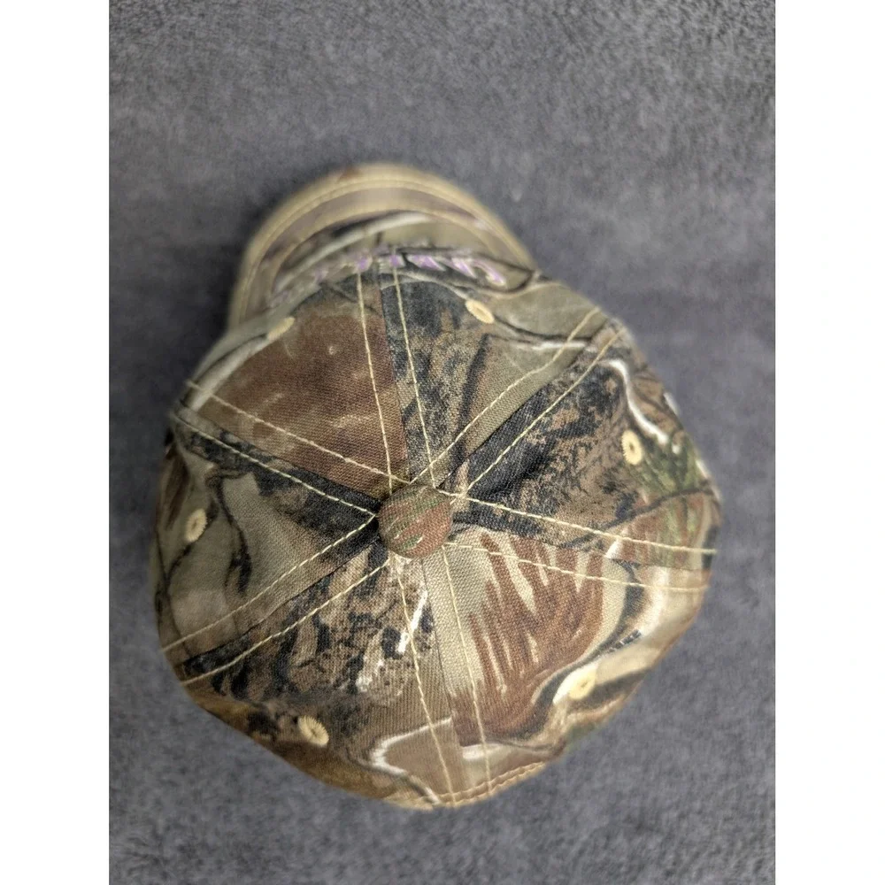 Cabelas Est 61 Outfitter Camo Youth Hat Purple Embroidery Adjustable 7472